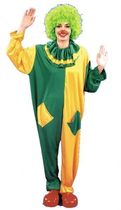 Clown Green And Yellow Adult Circus Costume
