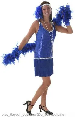 Royal Blue Sequin & Fringe Flapper Dress