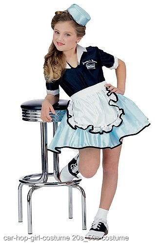 Kids Car Hop Girl Costume 1 Kids Car Hop Girl Costume