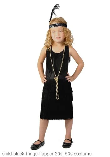 Child Black Fringe Flapper Costume 1 Child Black Fringe Flapper Costume
