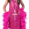 Child Fuchsia Sequin And Fringe Flapper Costume