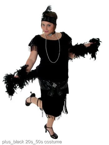 Deluxe Black Plus Size Flapper 1 Deluxe Black Plus Size Flapper