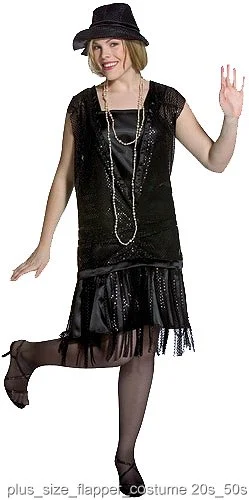 Black Plus Size Gatsby Flapper Dress 1 Black Plus Size Gatsby Flapper Dress