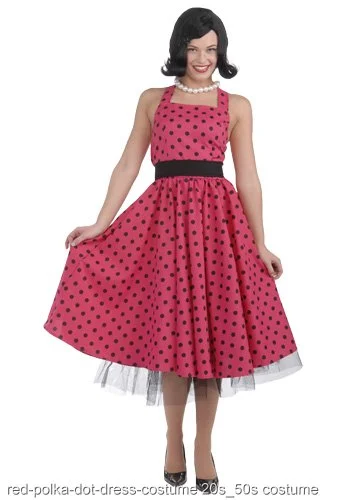50s Polka Dot Dress Costume 1 50s Polka Dot Dress Costume