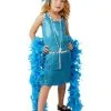 Child Turquoise Sequin And Fringe Flapper Costume